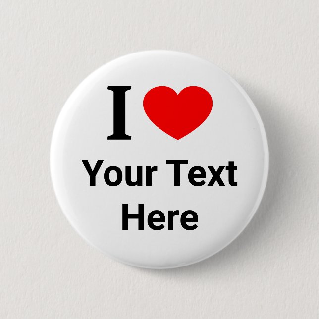 PERSONALISIERT I ❤️ I LIEBE I HERZ BUTTON (Vorderseite)