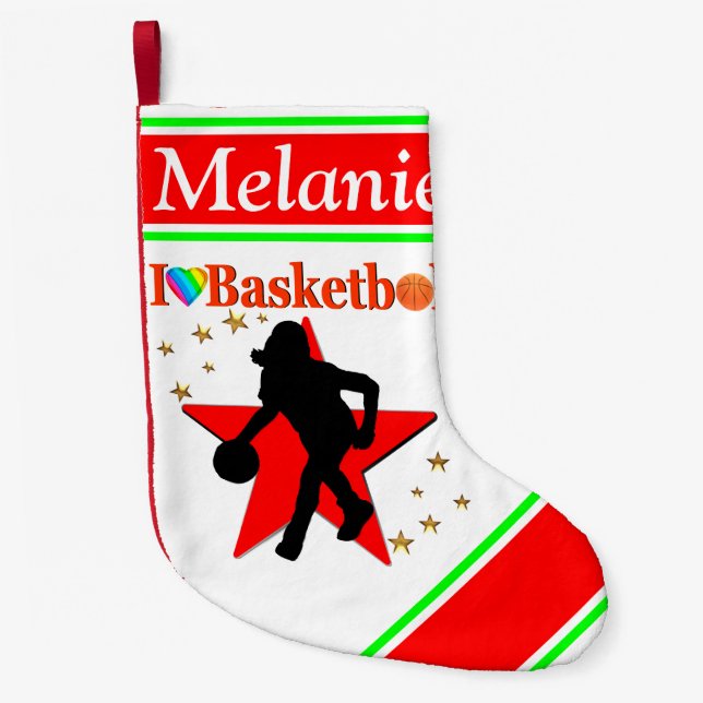 PERSONALISIERT I LIEBE BASKETBALL CHRISTMAS STRUMP KLEINER WEIHNACHTSSTRUMPF (Vorderseite)
