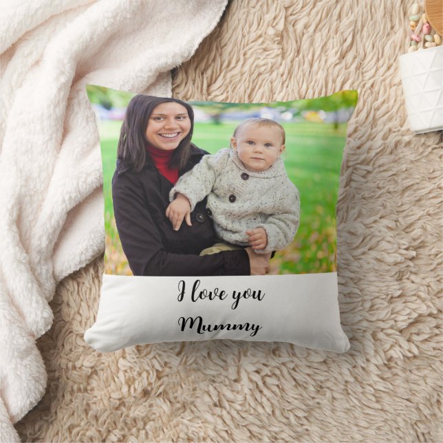 Personalisiert I Liebe du Mama Foto Kissen (Decke)