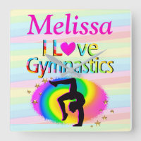 PERSONALISIERT I LIEBE GYMNASTICS CLOCK