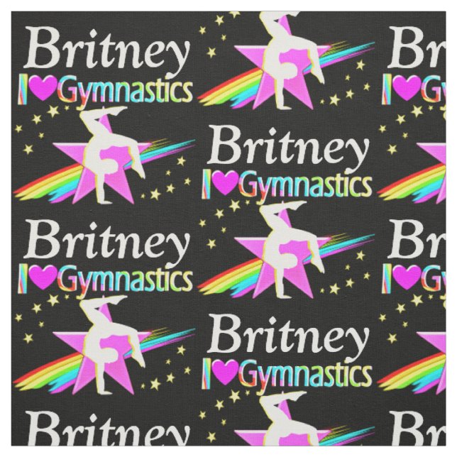PERSONALISIERT I LIEBE GYMNASTICS FABRIC STOFF (Muster)