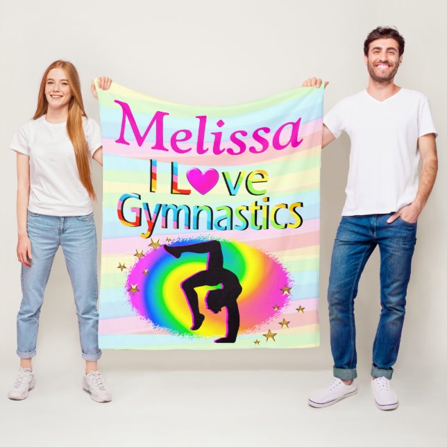 PERSONALISIERT I LIEBE GYMNASTICS FLEECKEN BLANKET FLEECEDECKE (Beispiel)