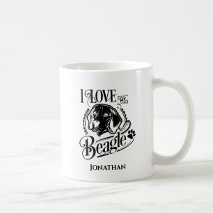 Personalisiert I Liebe Mein Beagle Kaffeetasse