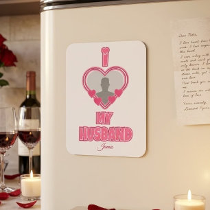 Personalisiert I Liebe Mein Ehemann - Foto und Nam Magnet