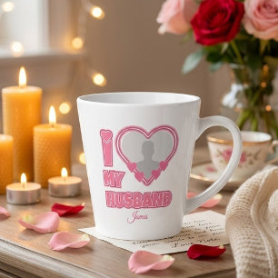 Personalisiert I Liebe Mein Ehemann - Foto und Nam Milchtasse
