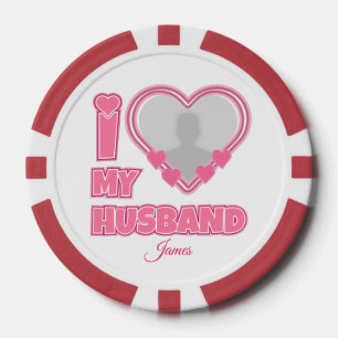 Personalisiert I Liebe Mein Ehemann - Foto und Nam Pokerchips