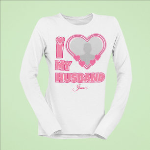 Personalisiert I Liebe Mein Ehemann - Foto und Nam T-Shirt