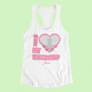 Personalisiert I Liebe Mein Ehemann - Foto und Nam Tank Top