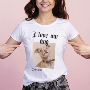 Personalisiert I Liebe Mein Hund Foto T-Shirt