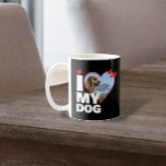 Personalisiert I Liebe Mein Hund Herz Foto Kaffeetasse<br><div class="desc">Custom Personalisiert One Of A Kind Foto Heart Tasse von Ricaso - Liebe Herzherz Foto Template Design .. einfach fügen Sie Ihre eigene Fotografie zu dieser großen maßgeschneiderten Kaffee-Tasse mit fett I LIEBE MY DOG (fügen Sie Ihren eigenen Text oder verlassen, wie es ist) einfach zu personalisieren .. anpassbare Fotovorlagen...</div>