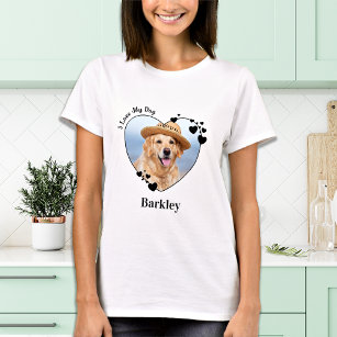 Personalisiert I Liebe Mein Hund Niedlich Heart Pe T-Shirt
