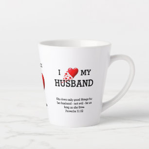 Personalisiert I LIEBE MEIN HUSBAND Christlich Val Milchtasse