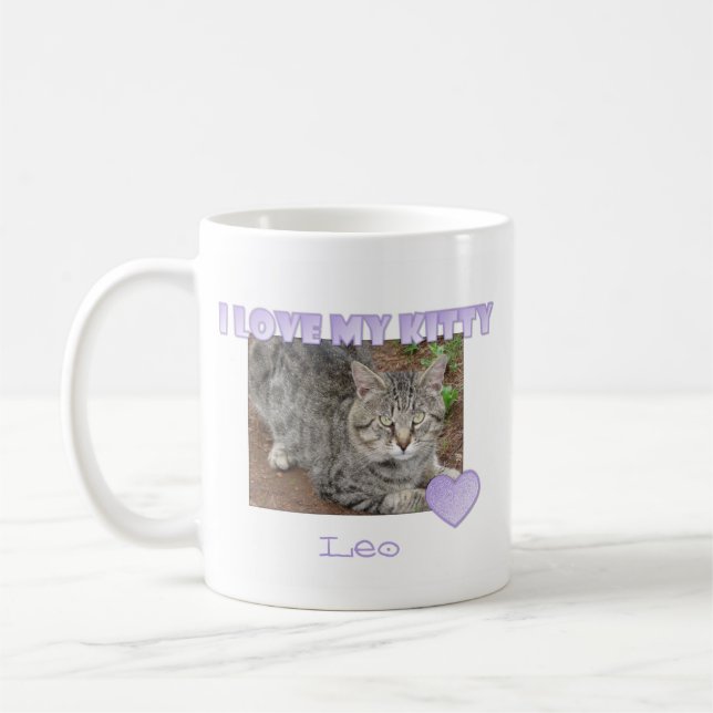 Personalisiert: I Liebe meine Kitty-Tasse Kaffeetasse (Links)