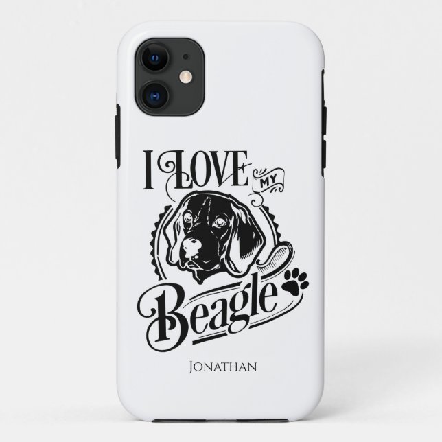 Personalisiert I Liebe meines Beagle Case-Mate iPhone Hülle (Rückseite)