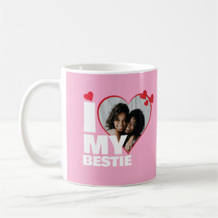 Personalisiert I Liebe My Bestie Heart Foto Kaffeetasse