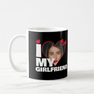 Personalisiert I Liebe My Girlfriend Herz Foto Kaffeetasse
