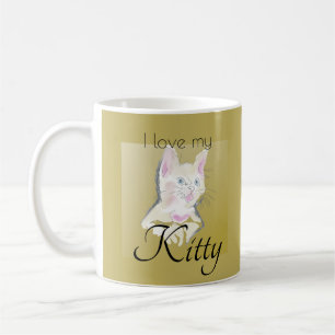 Personalisiert I Liebe My Kitty Foto Kaffeetasse