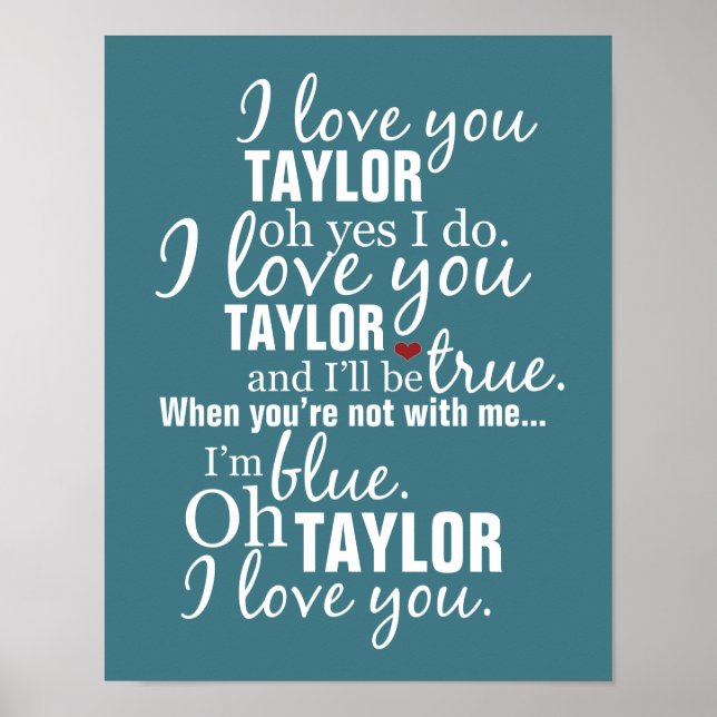 Personalisiert I Liebe Sie singen Poster (Vorne)