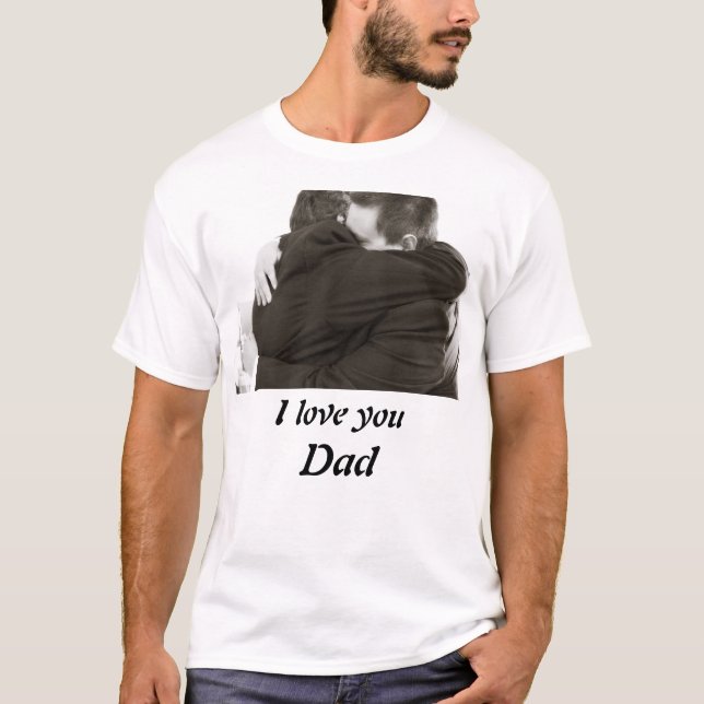 Personalisiert I Liebe Sie Vater Foto Kopfkissen T-Shirt (Vorderseite)