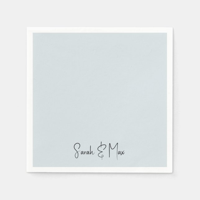 Personalisiert Ice Blue Wedding Napkins Serviette (Vorderseite)