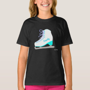 Personalisiert Ice Skate Blau Abbildung Skaten Gir T-Shirt