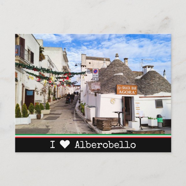 Personalisiert, ich finde in Alberobello, Apulien Postkarte (Vorderseite)