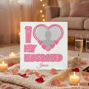 Personalisiert Ich Liebe Meinen Mann – Foto & Name Fotoplatte