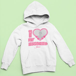Personalisiert Ich liebe meinen Mann – Foto & Name Hoodie