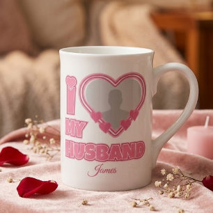 Personalisiert Ich Liebe Meinen Mann – Foto & Name Prozellantasse