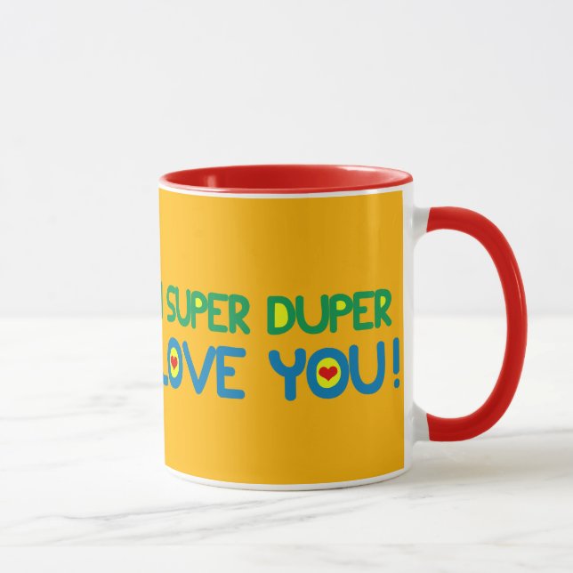 PERSONALISIERT "ICH SUPERDUPER LIEBE SIE! " TASSE (Rechts)