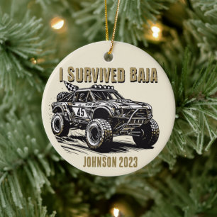 Personalisiert - Ich überlebte Baja Truck Weihnach Keramik Ornament