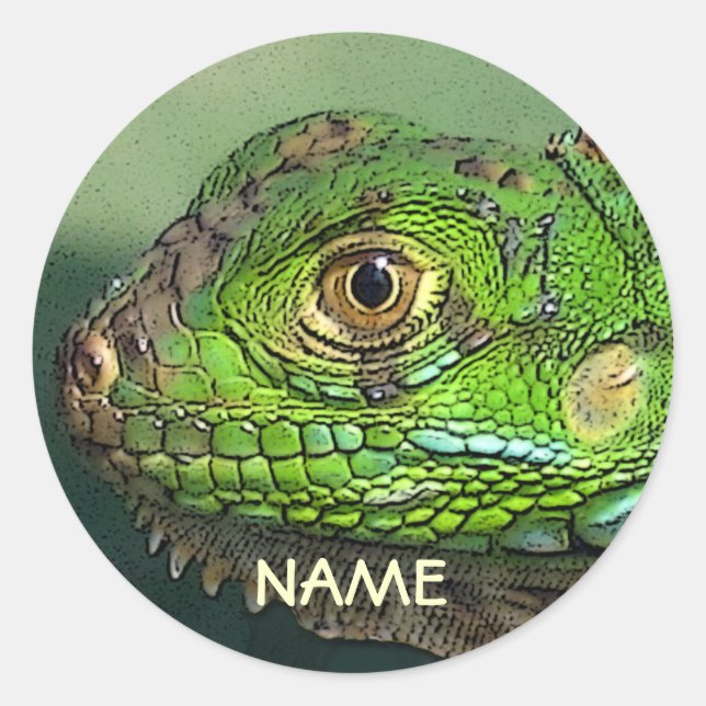 Personalisiert Iguana Sticker (Vorderseite)