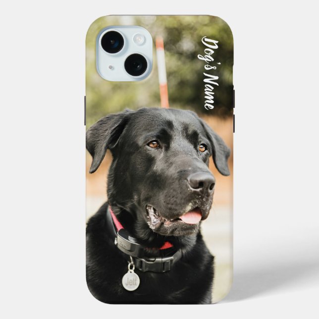 Personalisiert Ihr Black Labrador Dog Foto & Name Case-Mate iPhone Hülle (Rückseite)