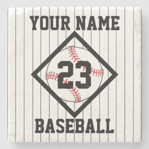 Personalisiert IHR NAME Baseball Steinuntersetzer