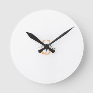 Personalisiert Ihr Name, Benutzerdefinierter Name, Runde Wanduhr