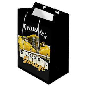Personalisiert   Ihr Name   Classic Car Garage Mittlere Geschenktüte