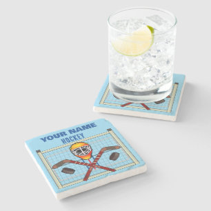 Personalisiert IHR NAME Hockey Steinuntersetzer