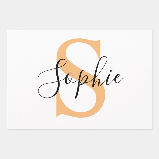 Personalisiert Ihr Name, Individuelle Name, Geburt Geschenkpapier Set (Vorderseite)