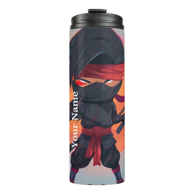 Personalisiert Ihr Name Ninja Boy Thermal Tumbler Thermosbecher (Vorderseite)