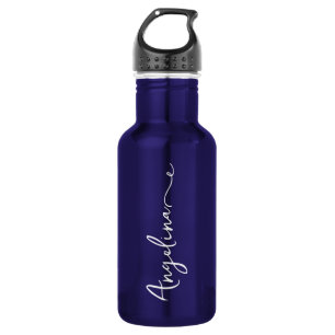 Personalisiert Ihr Name Script Blue Wedding Edelstahlflasche