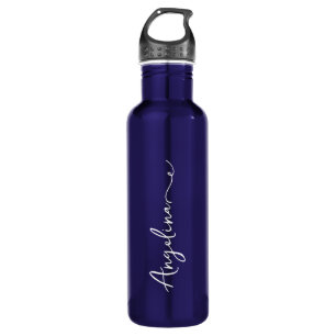 Personalisiert Ihr Name Script Blue Wedding Edelstahlflasche