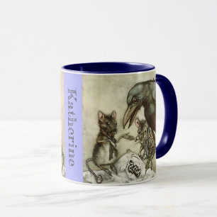 Personalisiert Ihr Name Vintage Krähe Mäuse Rackha Tasse
