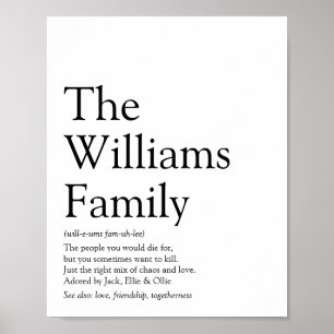 Personalisiert Ihre Familiendefinition Poster