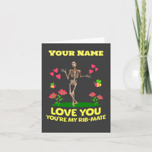 Personalisiert Ihre Liebe Ihr Skelett Valentine Feiertagskarte