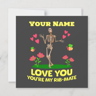 Personalisiert Ihre Liebe Ihr Skelett Valentine Magneteinladung