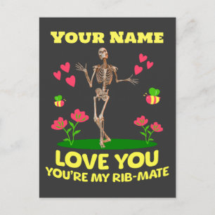 Personalisiert Ihre Liebe Ihr Skelett Valentine Postkarte