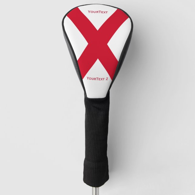 Personalisiert Ihre Text-Alabama-Staats-Flagge auf Golf Headcover (Vorderseite)