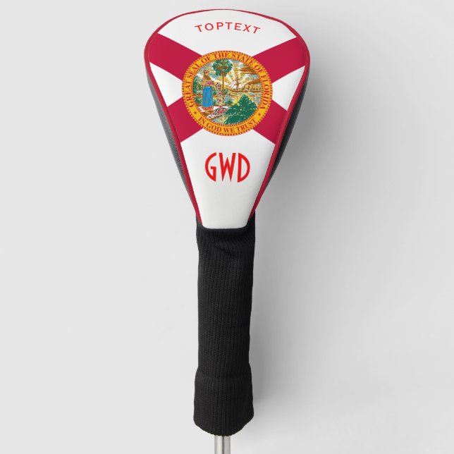 Personalisiert Ihre Text-Florida-Staats-Flagge auf Golf Headcover (Vorderseite)