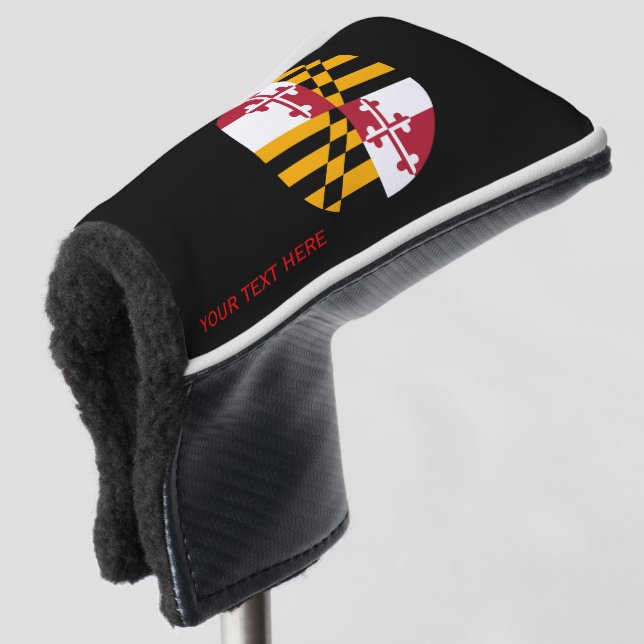 Personalisiert Ihre Text-Maryland-Staats-Flagge Golf Headcover (3/4 Vorderseite)