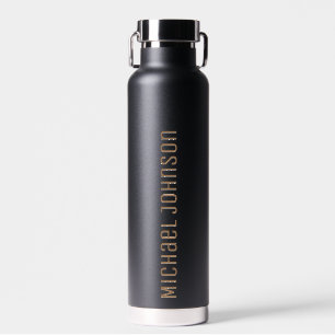 Personalisiert Ihren Namen Black Gold Trinkflasche